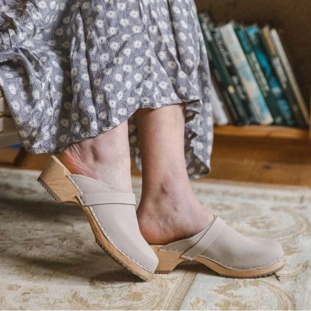 Lotta From Stockholm Beige Platform Clogs